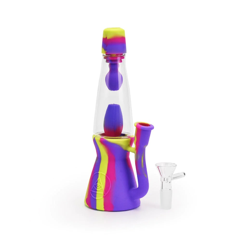 Ritual Silicone Lava Lamp Bong | Pink/Yellow | disassembled 
