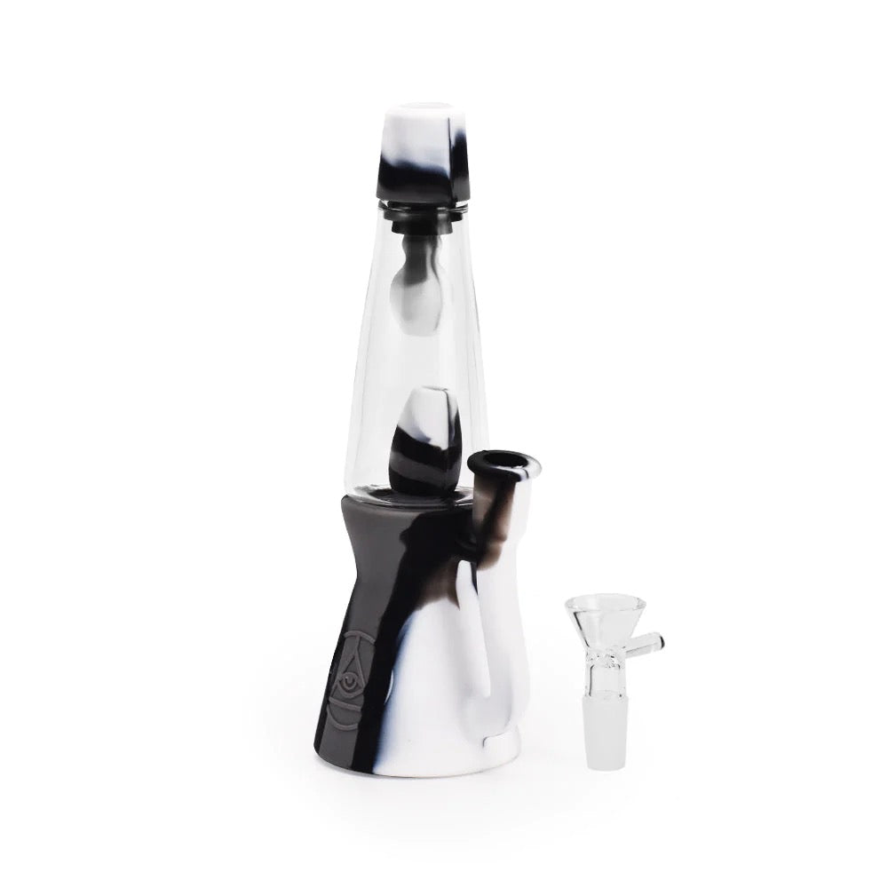 Ritual Silicone Lava Lamp Bong | Black/White | disassembled 
