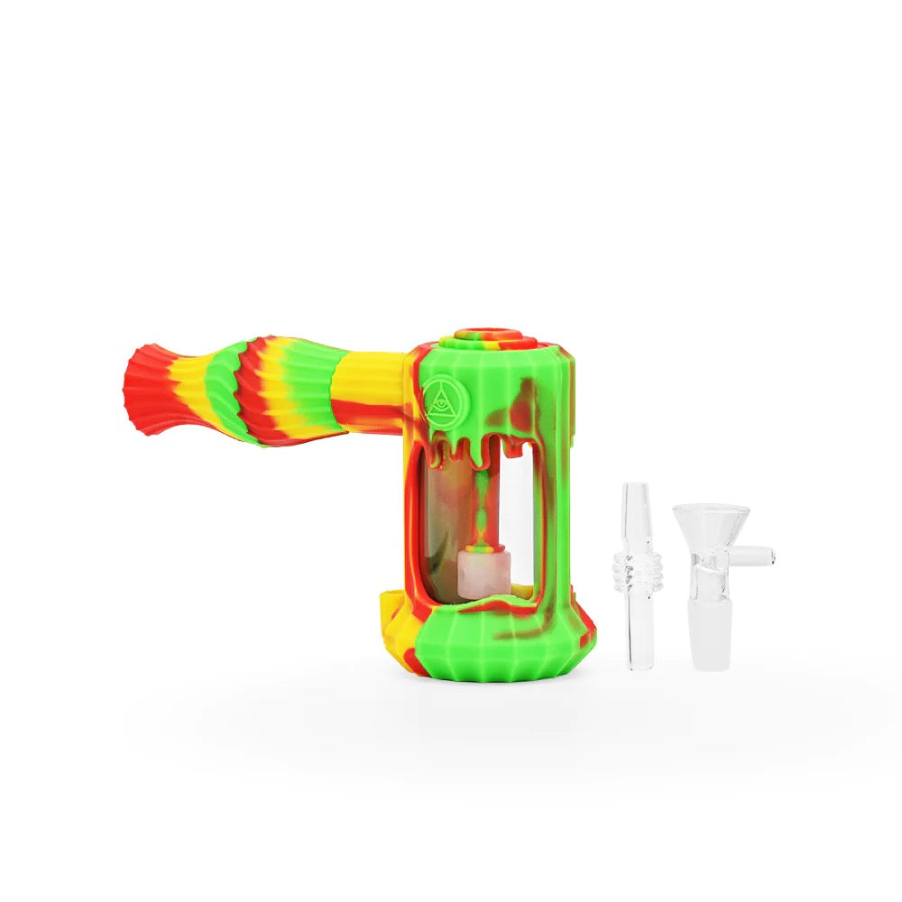 Ritual Duality Silicone Dual Use Bubbler | Rasta | disassembled 