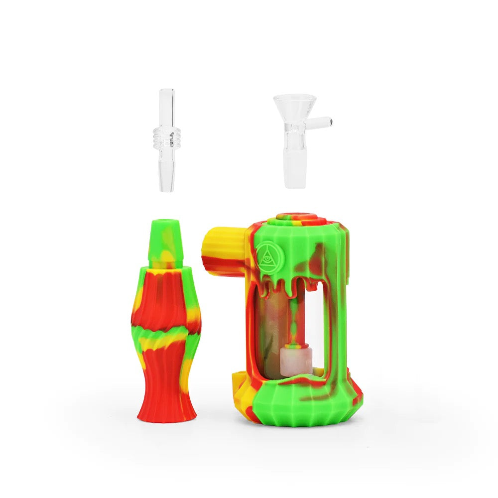Ritual Duality Silicone Dual Use Bubbler | Rasta | nectar collector and bubbler