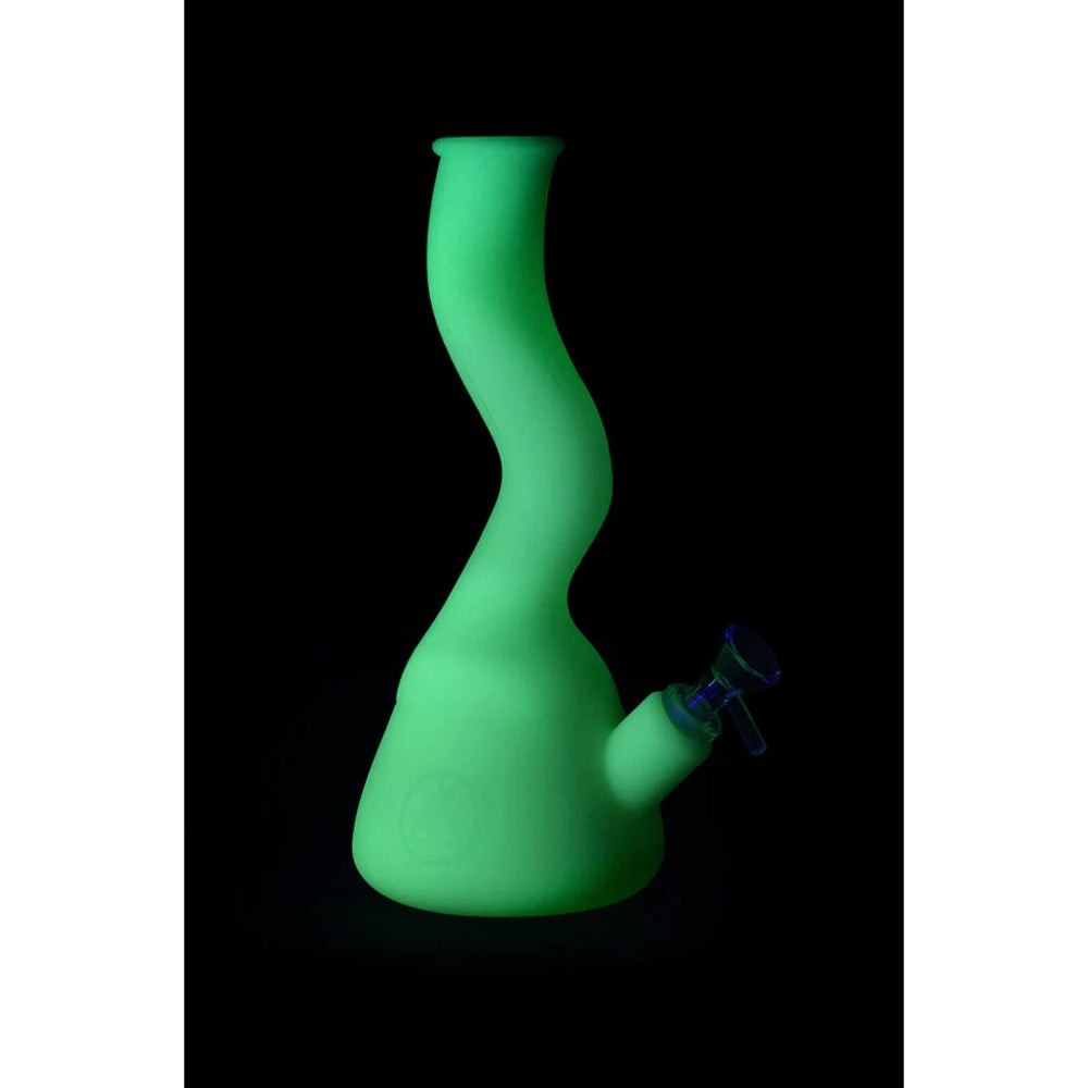 Ritual Wavy Silicone Beaker Bong | Glow in the Dark | dark