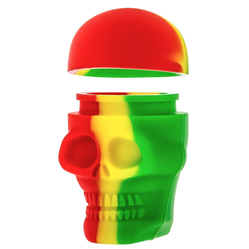 Silicone Non-Stick Stash Container | Skull | Rasta 