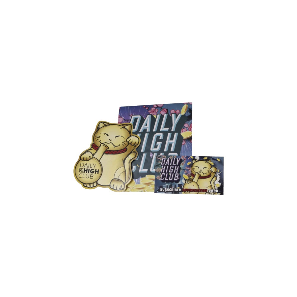 Daily High Club February 2023 Lucky Cat Smoking Box | stickers