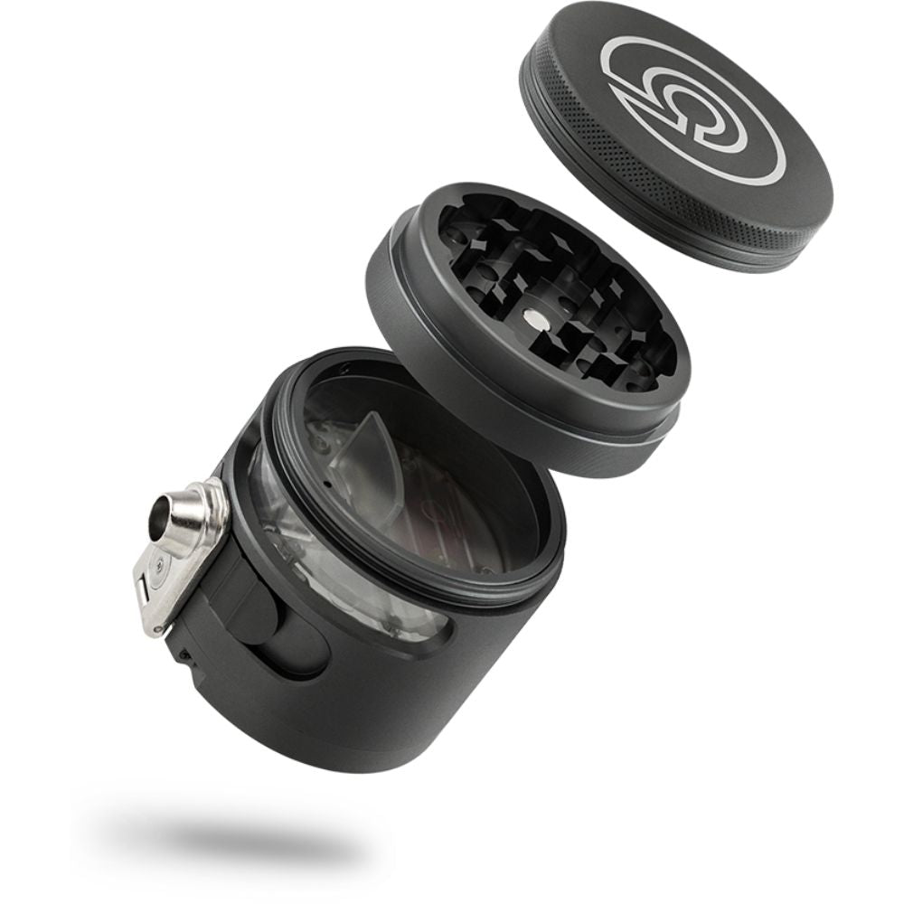 Cloudious 9 Tectonic9 Auto Dispensing Grinder | Black disassembled 