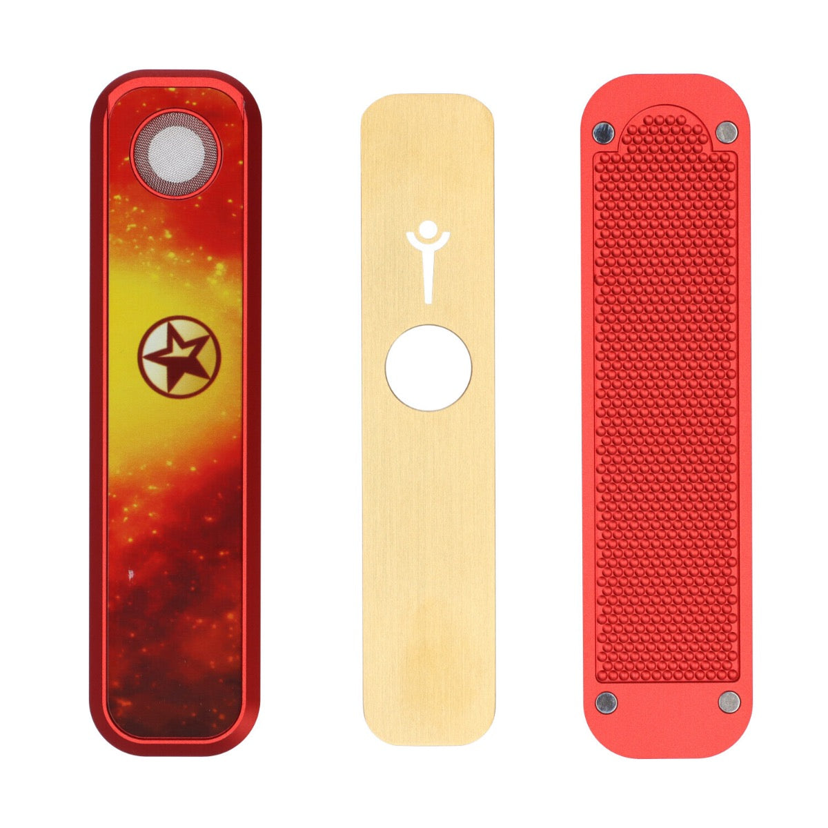 Famous Brandz Genius Pipe | 6 Inch | Nebula Red | disassembled