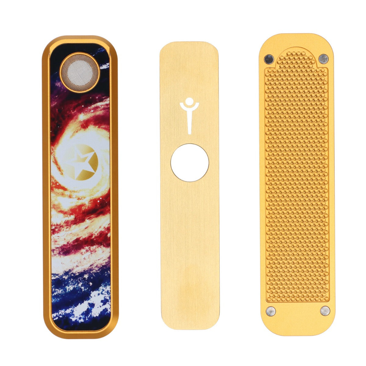 Famous Brandz Genius Pipe | 6 Inch | Galaxy Gold | Disassembled