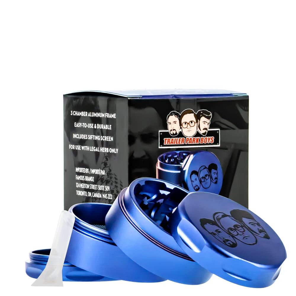 Trailer Park Boys Aluminum  4-Part Herb Grinder | Box of 6 | Blue | with box