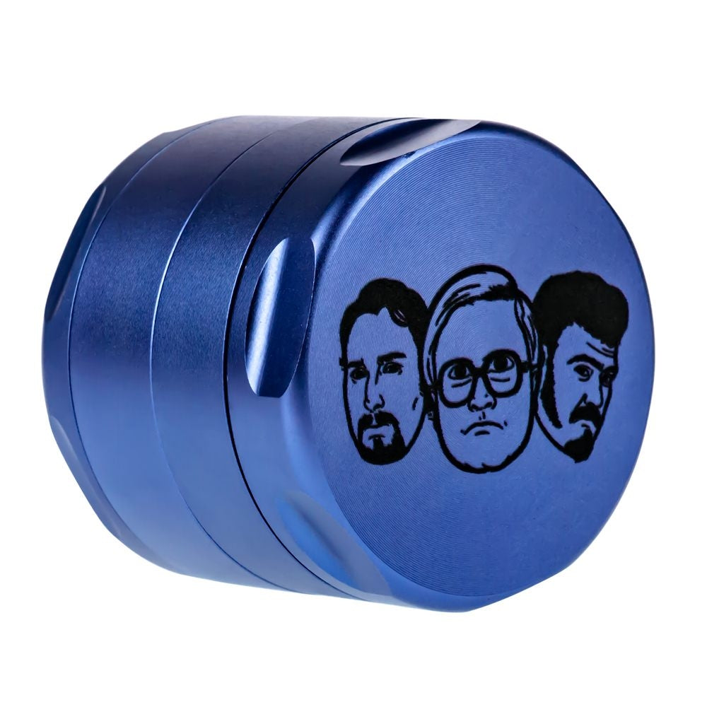 Trailer Park Boys Aluminum  4-Part Herb Grinder | Box of 6 | Blue | top view