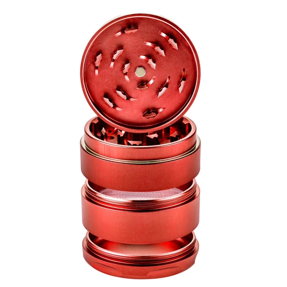 Trailer Park Boys Aluminum  4-Part Herb Grinder | Box of 6 | Red | disassembled