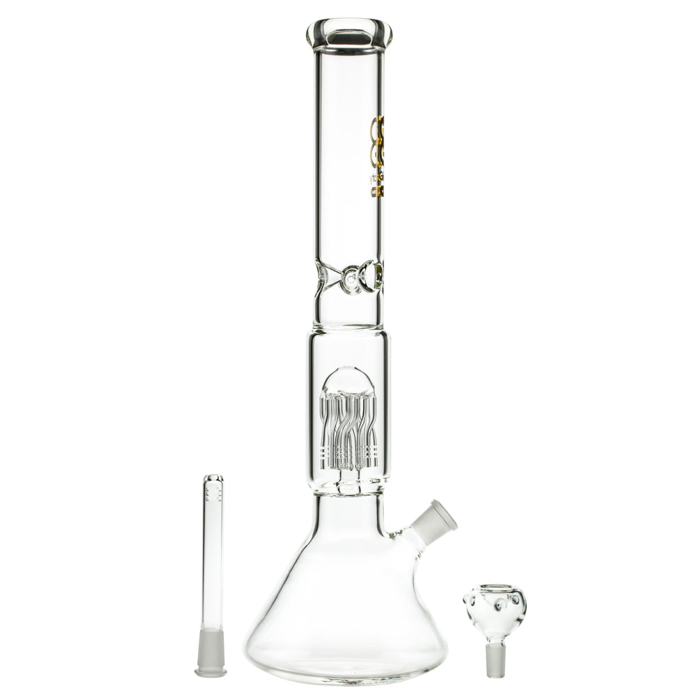 Glasscity Limited Edition Beaker Ice Bong with Twisted Tree Perc - Downstem and Herb Bowl Included 