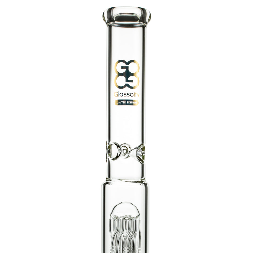 Glasscity Limited Edition Beaker Ice Bong with Twisted Tree Perc - Close Up Top