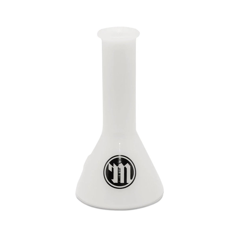 Myster Beaker Bowl Hand Pipe | White | side view 2