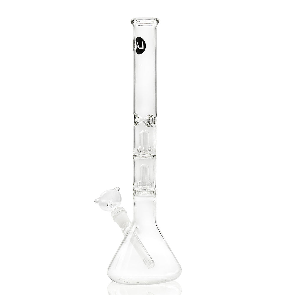 LA Pipes Beaker Ice Bong with Double Showerhead Percolator | 14 Inch | side view 3