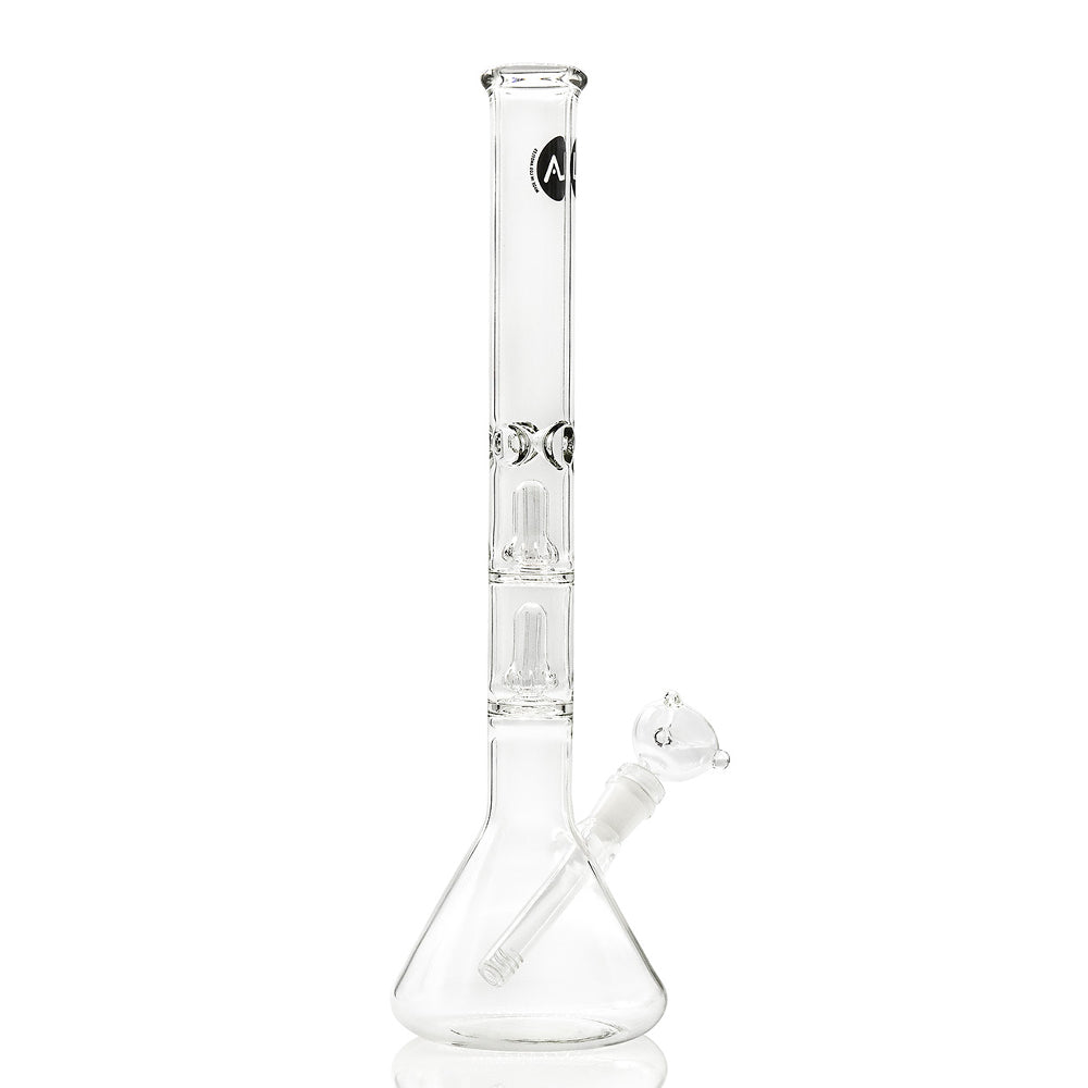 LA Pipes Beaker Ice Bong with Double Showerhead Percolator | 14 Inch | side view 4