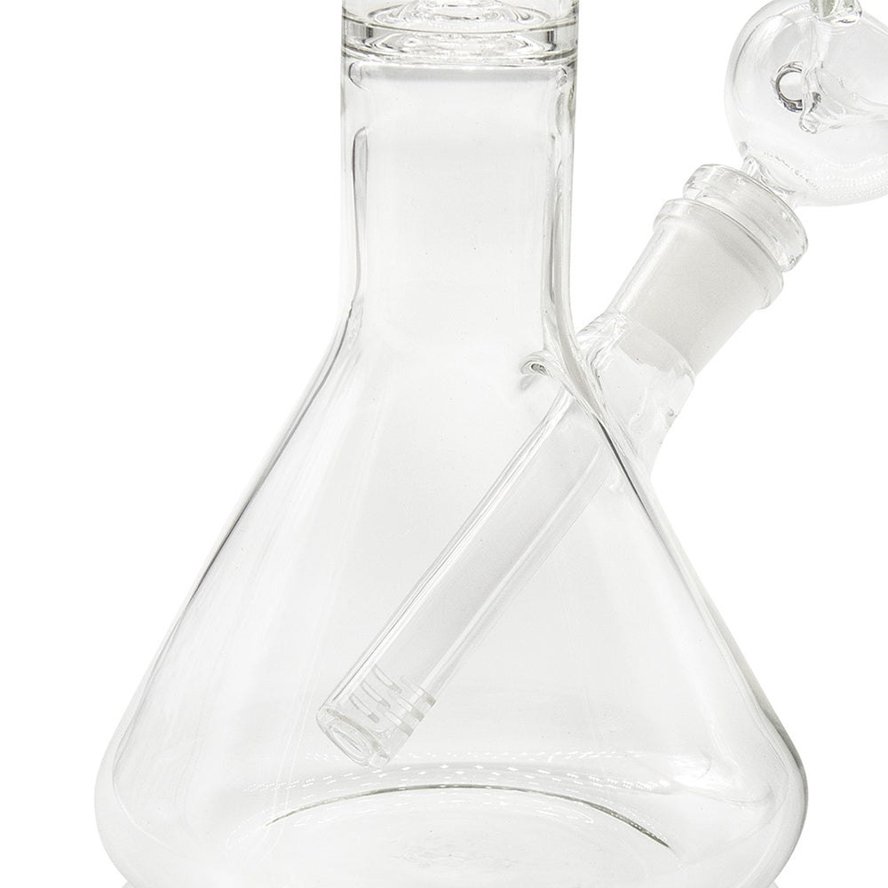 LA Pipes Beaker Ice Bong with Double Showerhead Percolator | 14 Inch | slitted diffuser downstem