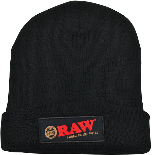 RAW Black Beanie Hat