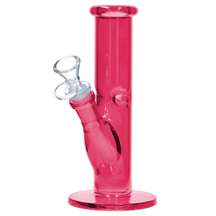 Neon Straight Tube with Ice Pinch Bong