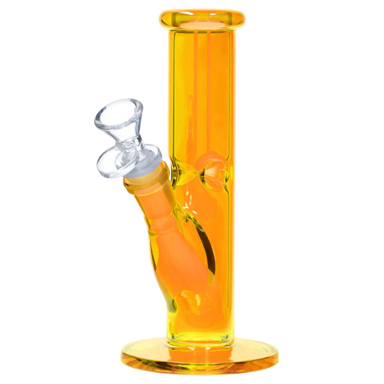 Neon Straight Tube with Ice Pinch Bong