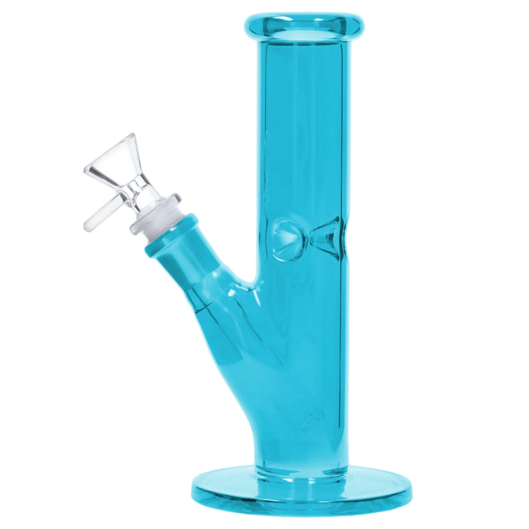Neon Straight Tube with Ice Pinch Bong