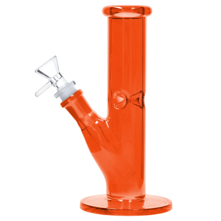 Neon Straight Tube with Ice Pinch Bong