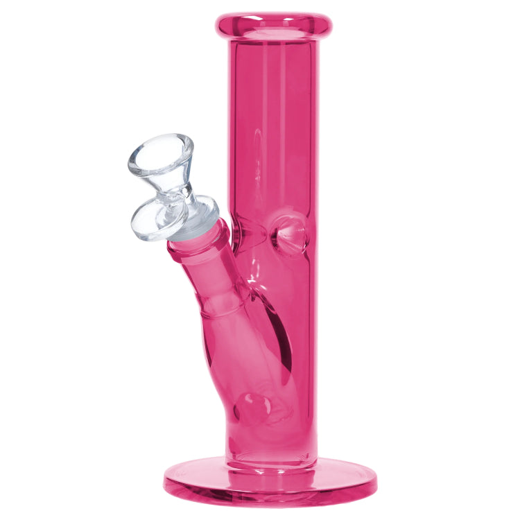 Neon Straight Tube with Ice Pinch Bong