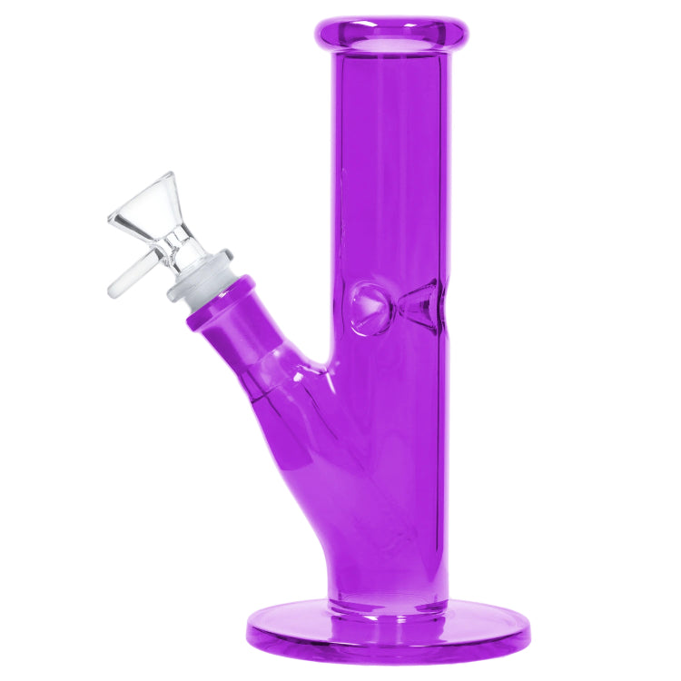Neon Straight Tube with Ice Pinch Bong