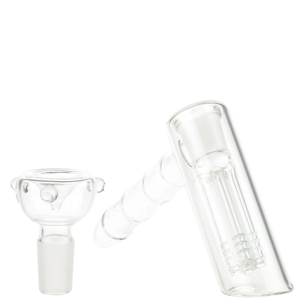 Glasscity Glass Handheld Bubbler with 6-Arm Diffuser Downstem - Herb Bowl Included 