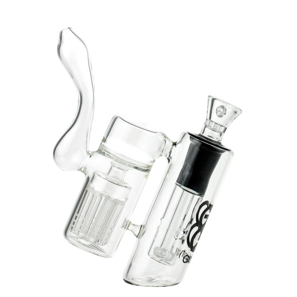 Glasscity Double Chamber Bubbler with Showerhead Tree Perc | Black - Side View 4