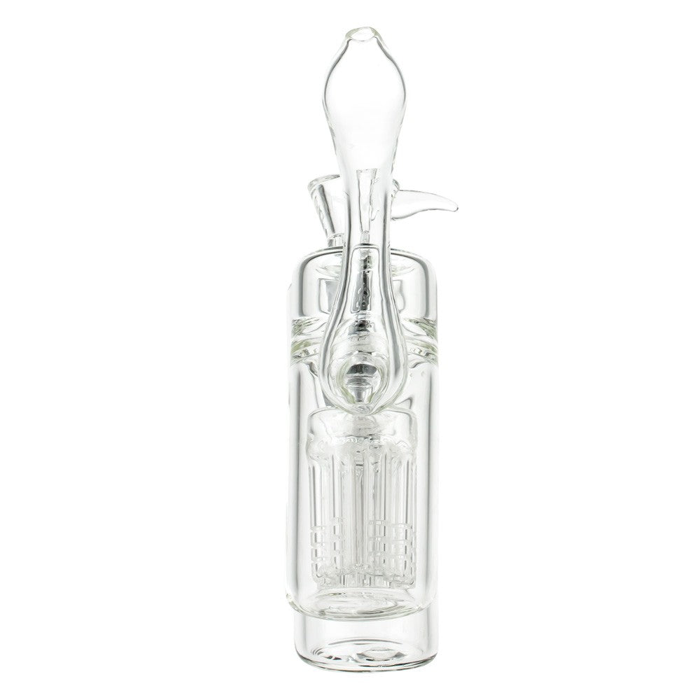 Glasscity Double Chamber Bubbler with Showerhead Tree Perc | Black - Back View 