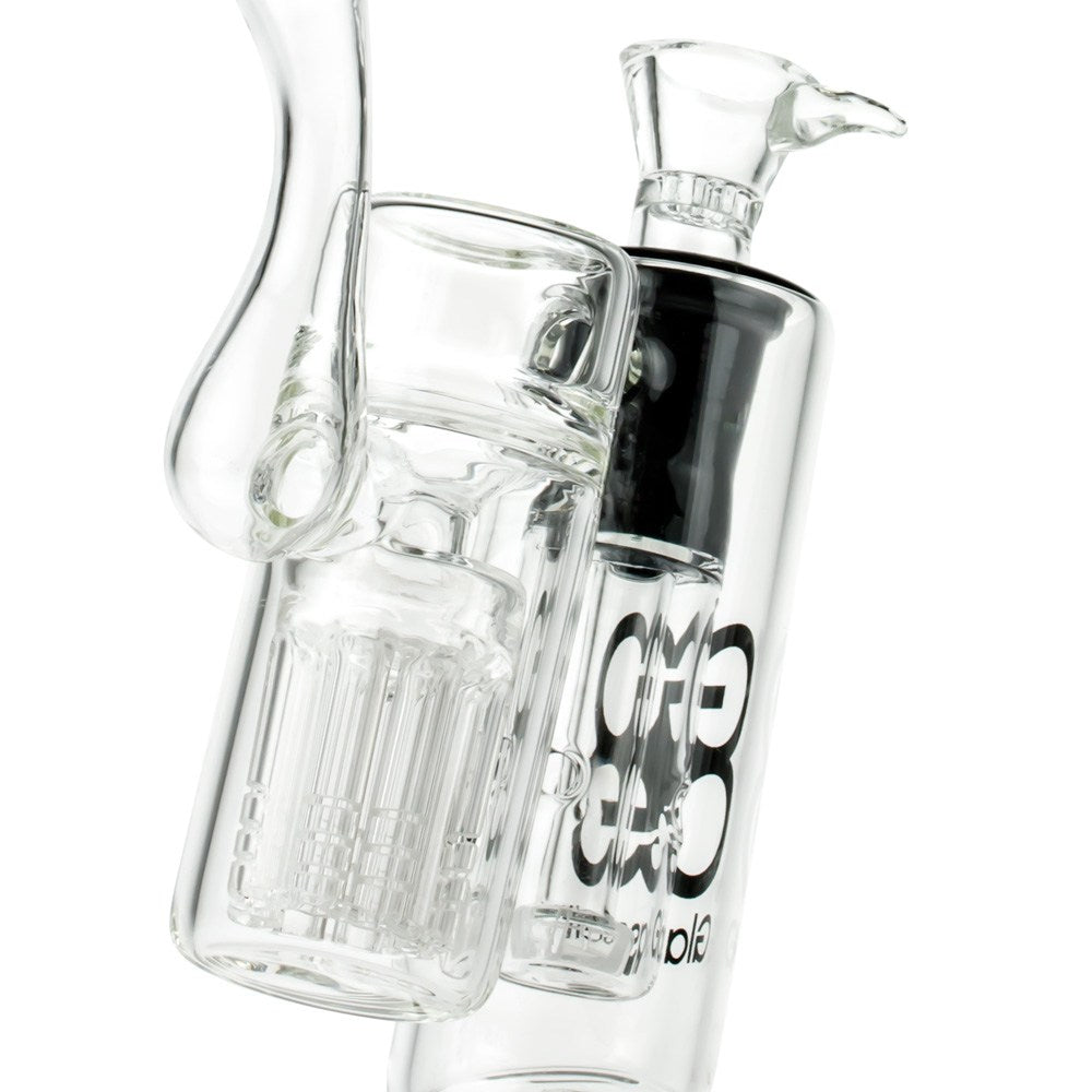 Glasscity Double Chamber Bubbler with Showerhead Tree Perc | Black - Close Up