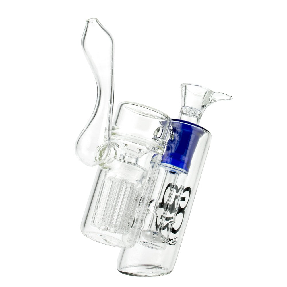 Glasscity Double Chamber Bubbler with Showerhead Tree Perc | Blue - Side View 3