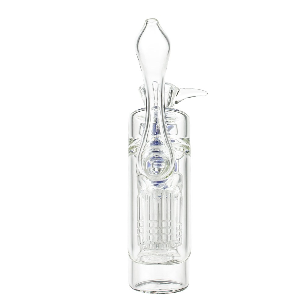 Glasscity Double Chamber Bubbler with Showerhead Tree Perc | Blue - Back View