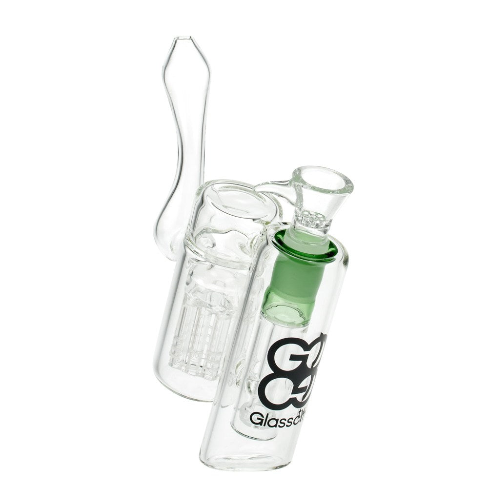 Glasscity Double Chamber Bubbler with Showerhead Tree Perc | Green - Side View 1