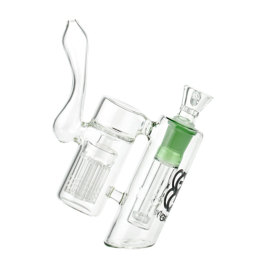 Glasscity Double Chamber Bubbler with Showerhead Tree Perc | Green - Side View 4