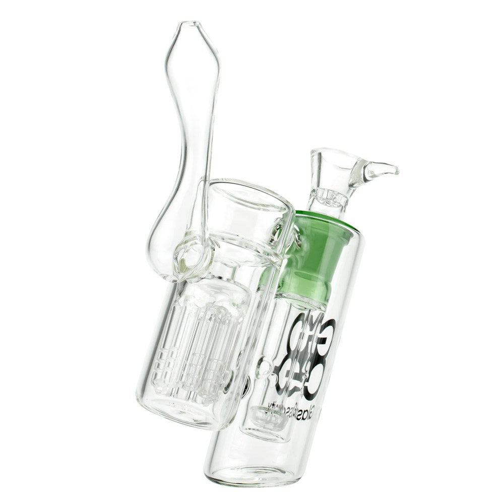 Glasscity Double Chamber Bubbler with Showerhead Tree Perc | Green - Side View 3