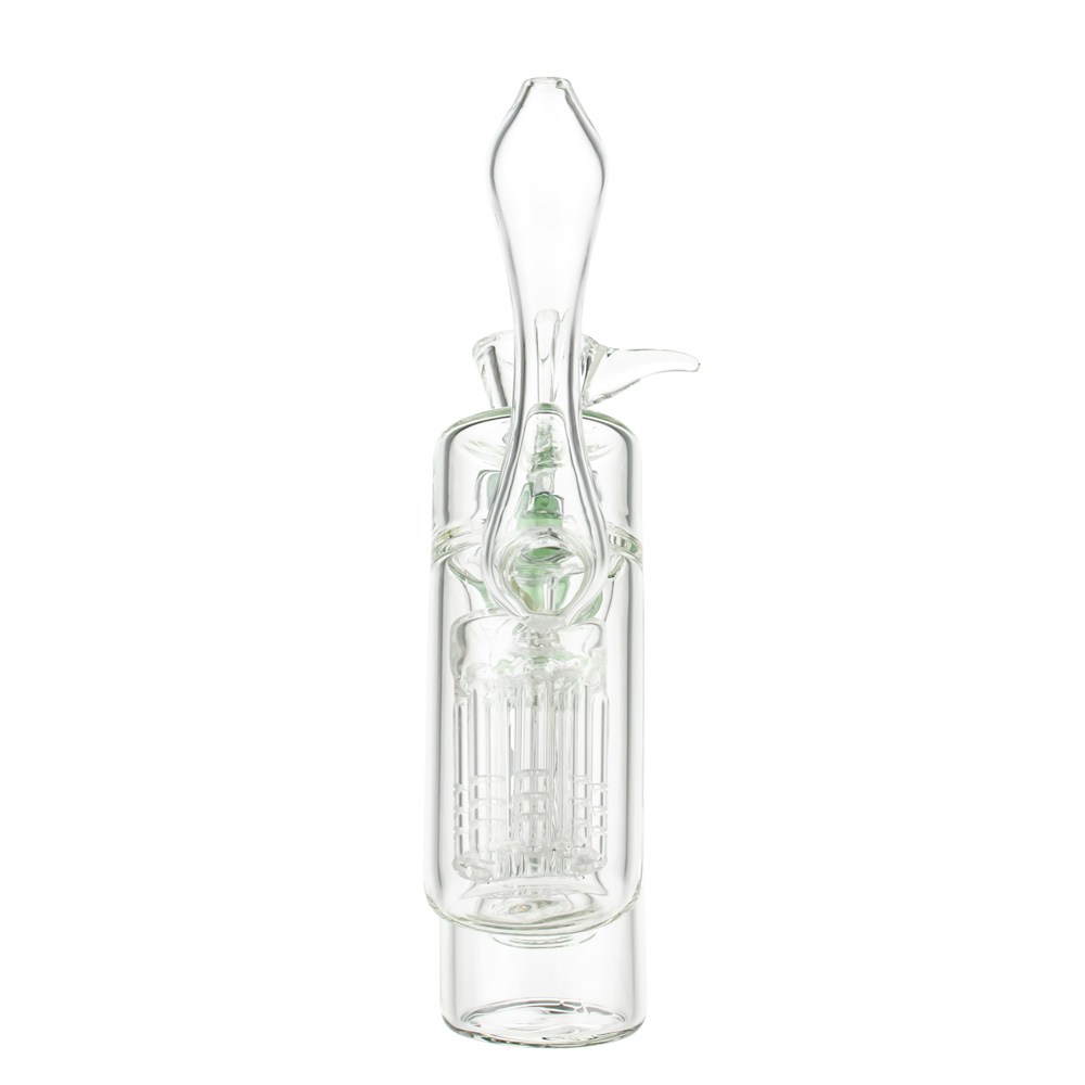 Glasscity Double Chamber Bubbler with Showerhead Tree Perc | Green - Back View