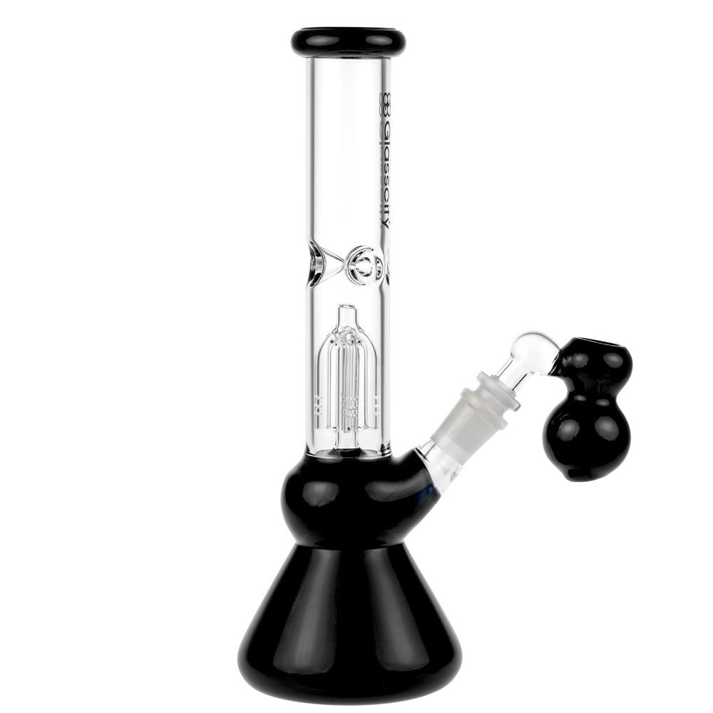 Glasscity 4-arm Perc Beaker Ice Bong with Ash Catcher | Black - Side View 4
