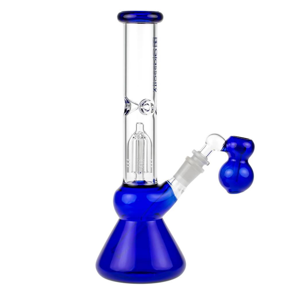 Glasscity 4-arm Perc Beaker Ice Bong with Ash Catcher | Blue - Side View 4