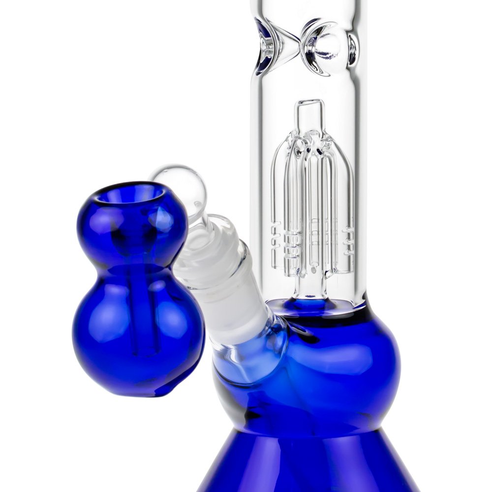 Glasscity 4-arm Perc Beaker Ice Bong with Ash Catcher | Blue - Close Up