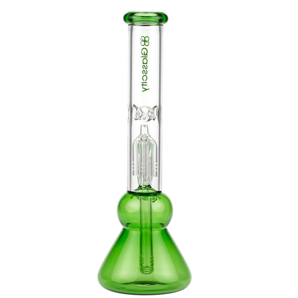 Glasscity 4-arm Perc Beaker Ice Bong with Ash Catcher | Green - Back View