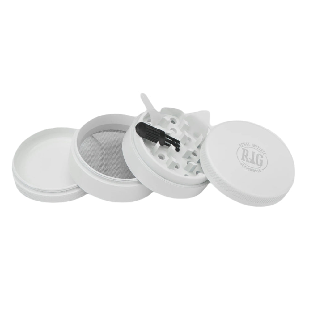 Rebel Initiate Glassworks Ceramic-Coated Grinder | All aprts seperated