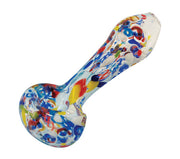 GC The Paint Splatter Colorful Frit Glass Pipe