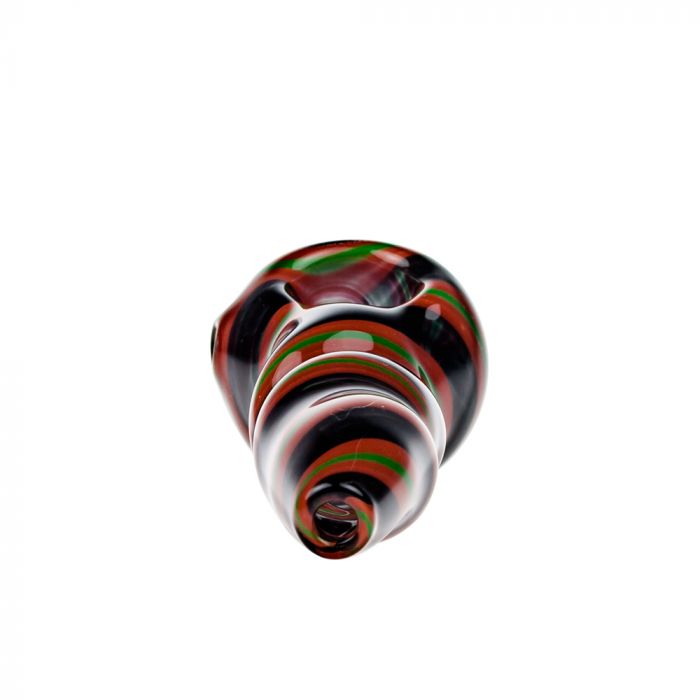 G-Spot Glass Spoon Pipe - Rasta Stripes - Back view 