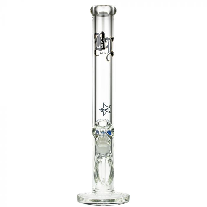 Black Leaf 9mm Straight Ice Bong | 45 cm - Front View 