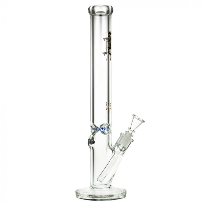 Black Leaf 9mm Straight Ice Bong | 45 cm - Side View 6