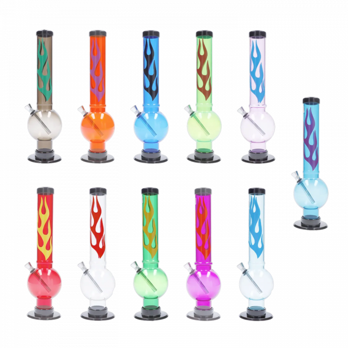 JM Plastics Flame Bubble Base Acrylic Water Pipe - 12 in. main product photo