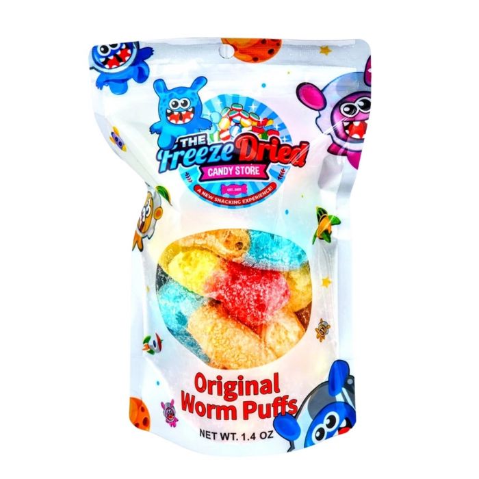 The Freeze Dried Candy Store Freeze Dried Worm Puffs main product photo