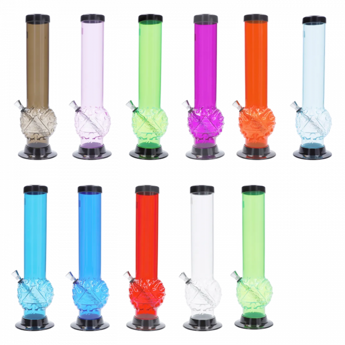 JM Plastics Evil Eye Pyramid Bubble Base Acrylic Water Pipe - 12 in. main product photo