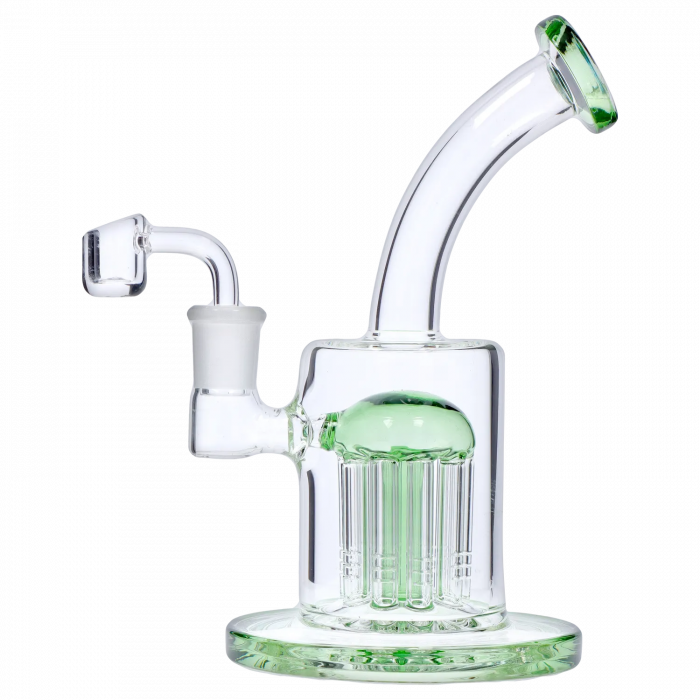 Bent Neck with Tree Perc Dab Rig - 8 in. Green main product photo