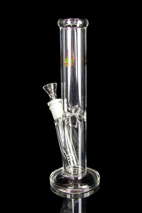 Rainbow Pot Leaf Straight Tube Water Pipe